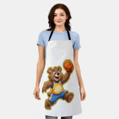 Tablier Cute 3D Teddy Bear Playing Basketball – Adorable S (Porté)