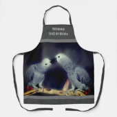 Tablier Cute African Grey Parrots Embrasser Personnalisé (Recto)