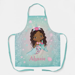 Tablier Cute Afrique-Amérique licorne Mermaid Apron