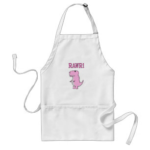 Tablier Cute And Angry Pink Cartoon T-Rex Dinosaur