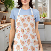 Tablier Cute Animal Poméranien Rouge Et Blanc