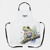 Tablier Cute Aquarelle Arbre Frog, personnalisé (Recto)
