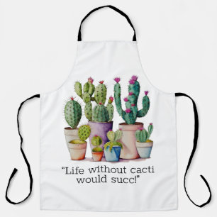 Tablier Cute aquarelle cactus succulents dans les pots