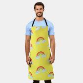 Tablier Cute arc-en-ciel avec Motif nuages (Porté)