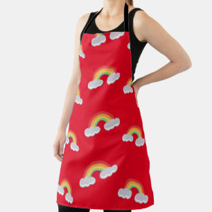 Tablier Cute arc-en-ciel avec Motif nuages