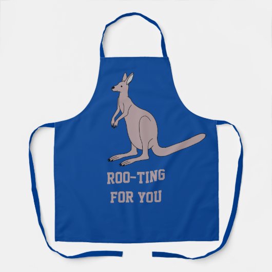 Tablier Cute Aussie Funny Kangaroo Pun Roo-ting Pour Vous (Recto)