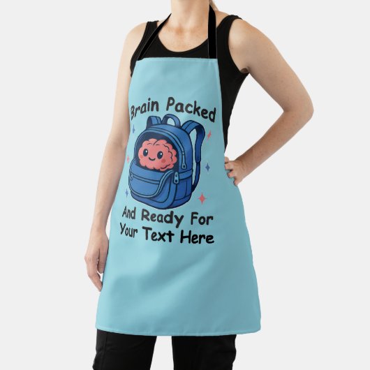 Tablier Cute Back-to-School Customizable “Brain Ready" (Insitu)