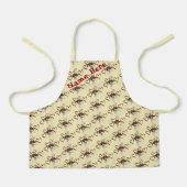 Tablier Cute Beagle Chiot Coeurs rouges Personnalisé (Recto)