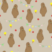 Tablier Cute Bear and Ice Cream Pattern 