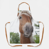 Tablier Cute Belge Brouillon Cheval Visage Personnalisé (Recto)