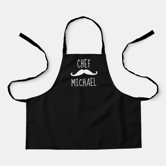Tablier Cute Black and White Personalized Chef (Recto)