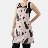 Tablier Cute Black Cat Motif Apron - Coeurs & Whiskers (Insitu)