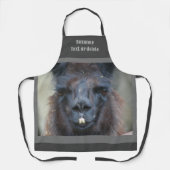 Tablier Cute Black Llama visage personnalisé (Recto)
