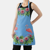 Tablier Cute Bleu Tropical Flamant rose rose Apron (Insitu)