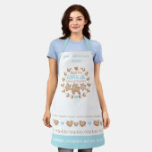 Tablier Cute Bleue Cuisine Baking Noël Nom Apron (Porté)