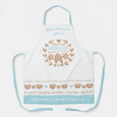 Tablier Cute Bleue Cuisine Baking Noël Nom Apron (Recto)