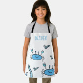Tablier Cute Blue Crab Sea Animaux Nom du garçon (Insitu)