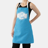 Tablier Cute Blue Polka Dot Chef Nom Cuisine (Insitu)