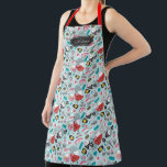 Tablier Cute Blue Sushi Motif Apron<br><div class="desc">Un motif de sushis japonais kawaii sur arrière - plan bleu orne cet tablier. Le motif est composé de sushis, de bols de riz, de sauce soja, de baguettes et plus encore. Un motif amusant pour les amateurs de sushi. Conçu pour vous par Blackberry Boulevard. Personnalisez-le avec votre nom. Fait...</div>