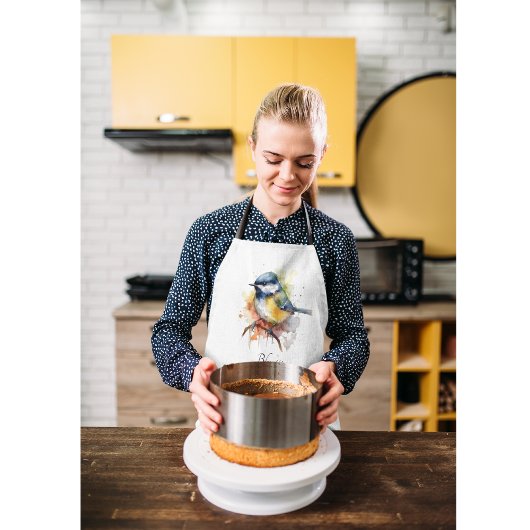 Tablier Cute Bluetit sur une branche, personnalisé