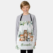 Tablier Cute Bois Animaux Pins Pins Little Cook (Porté)