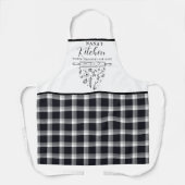 Tablier Cute Buffle noir et blanc Plaid Nana's Kitchen (Recto)