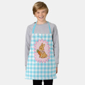 Tablier Cute Bunny Carrot & Daisy Gingham (Porté)