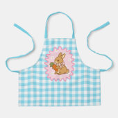 Tablier Cute Bunny Carrot & Daisy Gingham (Recto)