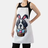 Tablier Cute Bunny Ear Saint Bernard Dog Easter Egg Owner  (Insitu)