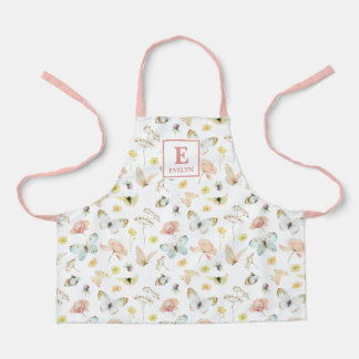 Tablier Cute Butterfly Monogrammed Apron