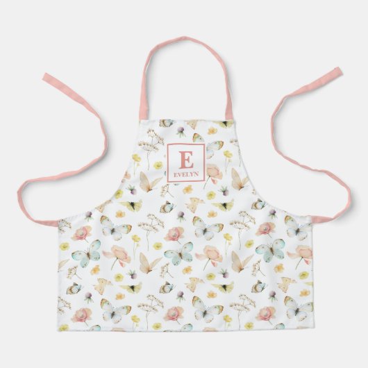 Tablier Cute Butterfly Monogrammed Apron (Recto)