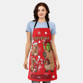Tablier Cute Capybara Christmas Lights Festive Party (Porté)