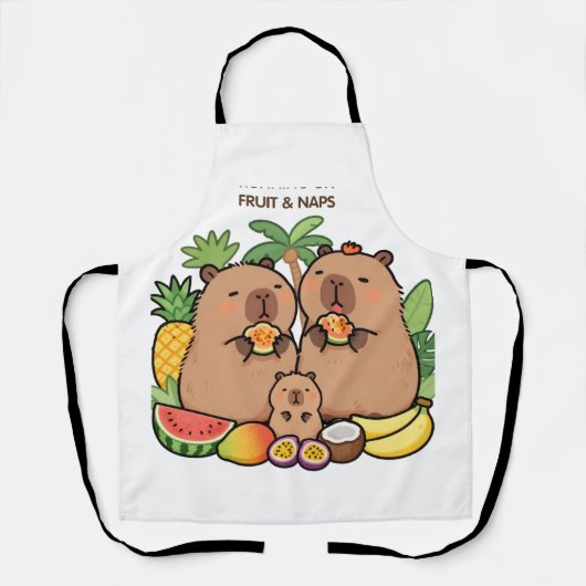 Tablier Cute Capybara Fruit & Naps | Capybara Heur (Recto)