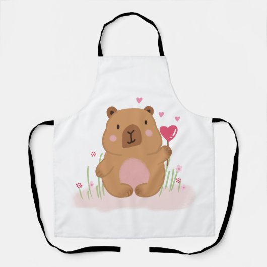 Tablier Cute Capybara Valentine Anniversary Kitchen Gift (Recto)