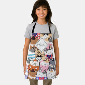 Tablier Cute Cartoon Chat Kitten Motif Monogramme Nom de l (Insitu)