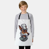 Tablier Cute Cartoon Wolf Chef adorable Animal Graphic (Porté)