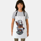 Tablier Cute Cartoon Wolf Chef adorable Animal Graphic (Insitu)