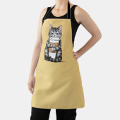 Tablier Cute Cat Holding Café (Insitu)