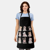 Tablier Cute Cat Lover's Kitchen Adorable Pink Bow Kittens (Porté)