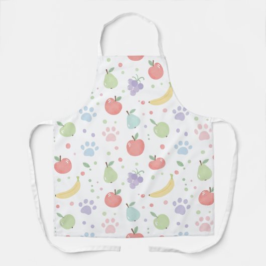 Tablier Cute Cats & Fruits Pattern Apron | Fun Kitchen  (Recto)
