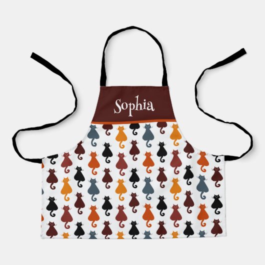 Tablier Cute Cats Pattern Personalized Kids (Recto)