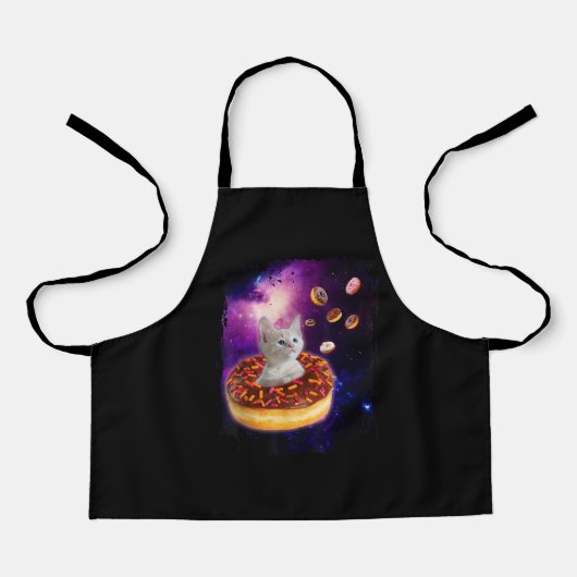 Tablier Cute Chat À L'Intérieur De Donut Dans L'Espace Ama (Recto)