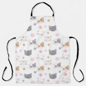 Tablier Cute chat face chats souriants motif (Recto)