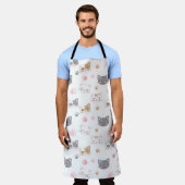 Tablier Cute chat face chats souriants motif (Porté)