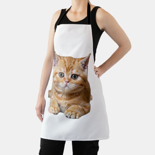 Tablier Cute chaton orange avec points de suture orange fo (Insitu)