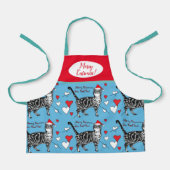 Tablier Cute Chats Chats Joyeux Noël Bleu Garçons Rouges A (Recto)