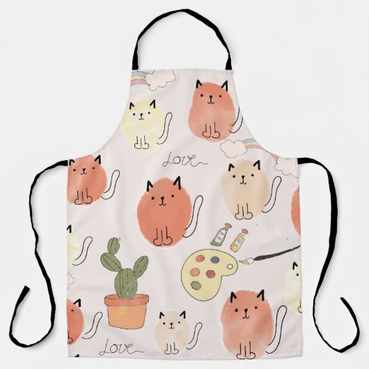 Tablier Cute chats sans couture motif (Recto)