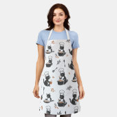 Tablier Cute Chef Cat Black and White Pattern Apron (Porté)