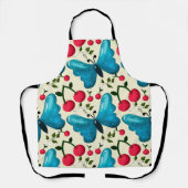 Tablier Cute Cherry Butterfly Pattern, Glossy Kawaii Fruit (Recto)