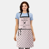 Tablier Cute Chic Girl Blush Pink et Black Polka Dot (Porté)